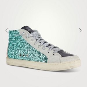 P448 Skate Panter High Top Sparkle Sneakers - Made In Italy